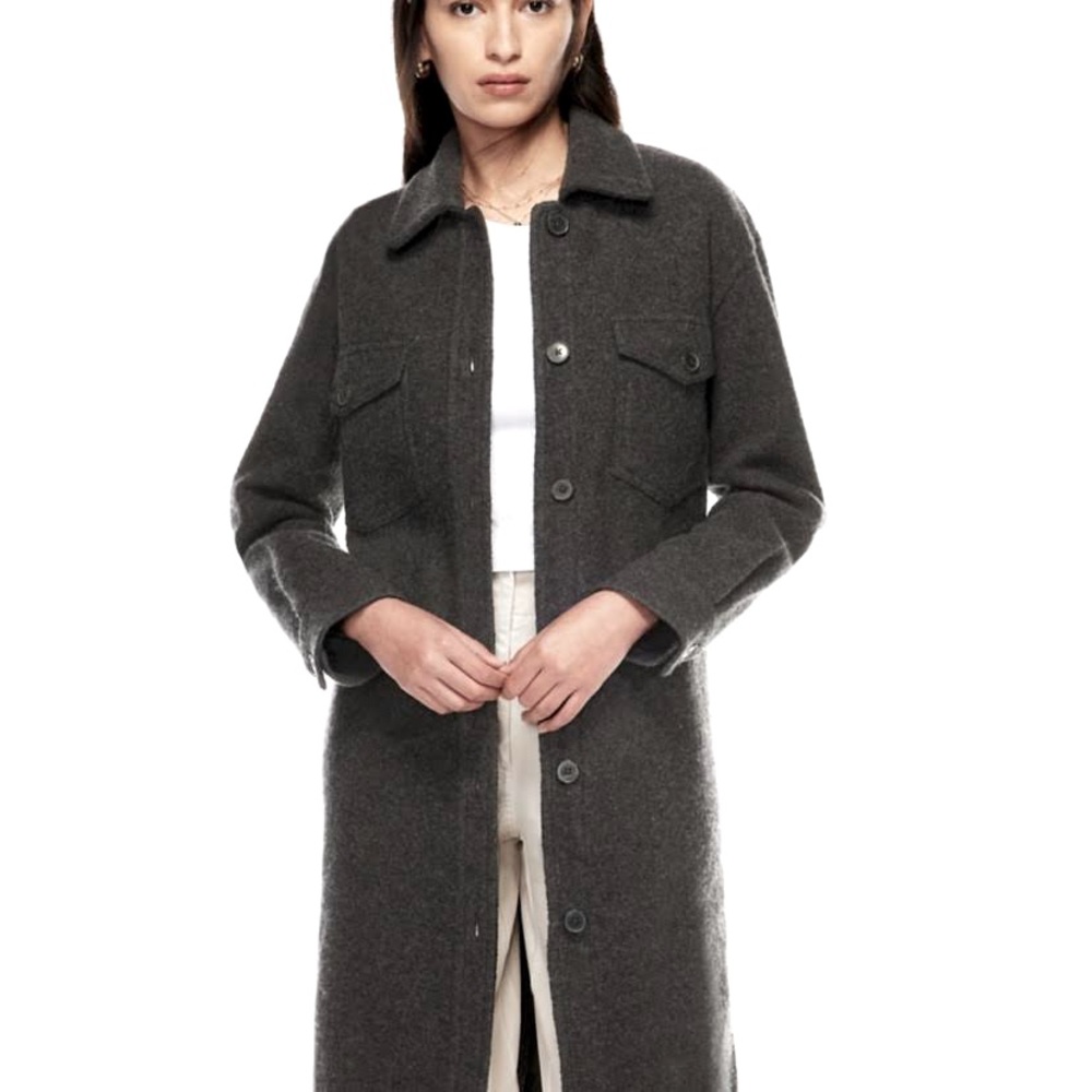 Beautiful Aritzia Ganna jacket (long) never worn in dark grey.
